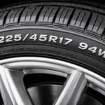 tyre sidewall showing load index and speed rating markings